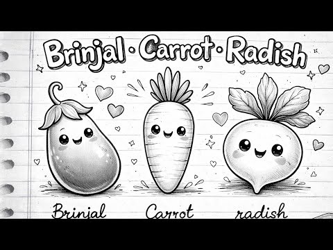 How to draw vegetables| easy drawing step by step|Tutorial of vegetables 