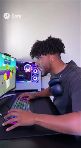 Carter destroys his setup over Roblox #foryou #carterpcs #funny