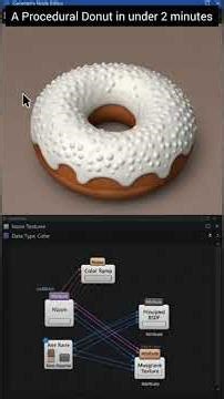 Model & Texture a Donut in Blender under 2 minutes #blender #proceduralmodeling #geometrynodes