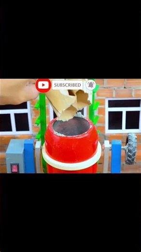 Earthquake Hits House | DIY Mini Mixer Solid Brick #diy#construction#scienceproject#miniconstruction