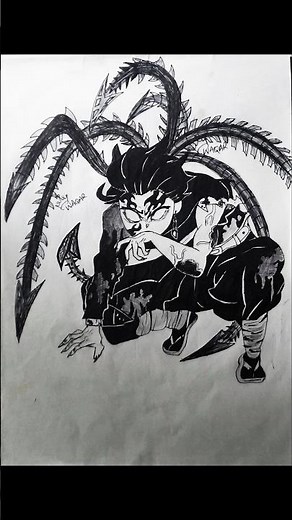 Tanjiro drawing transition video 🔥🔥🔥| stickman to anime character drawing from demon slayer #shorts