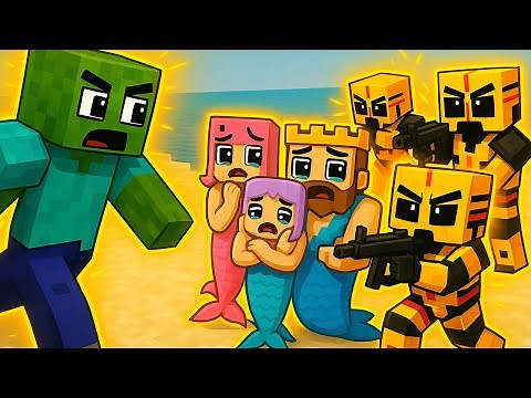 👉 Zombie Boy Rescues the Mermaid King Family 😱 | Minecraft Animation