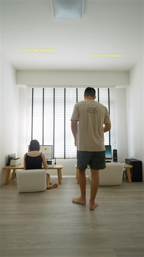 Our floor to standing desk setups over the years.