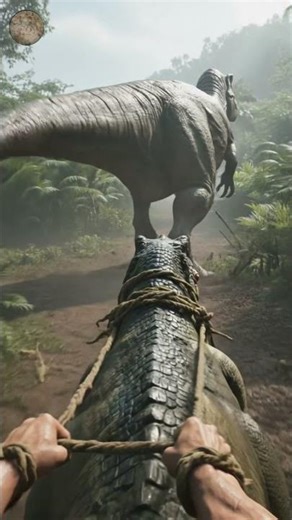 Prehistoric Man Riding a Dinosaur | A 17-Second Survival Chase