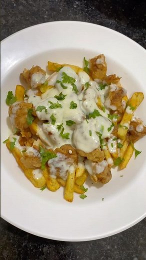 Cheesy fries recipe, Cheesy Sauce, Cheesy Chicken Fries, Loaded Fries #cheesyfries #loadedfries
