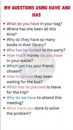 "Master WH Questions with Have and Has: English Grammar Guide"