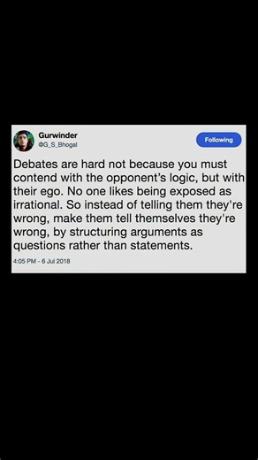 debate tactics that reduce ego | Subscribe for more #motivation 😊👍
