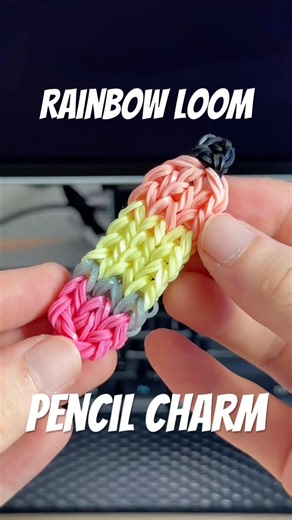 Let’s Make a Rainbow Loom Pencil Charm ✏️| Design Credit: MBM Crafts On YT #rainbowloom #fyp