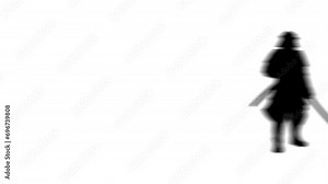 Animation set, samurai symbol. Animations: transparency, zooms, transition top to down, transition left to right, slide up to down, slide left to right