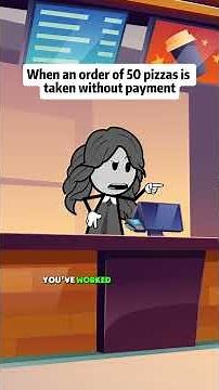 When an order of 50 pizza is taken without payment #animations #manager