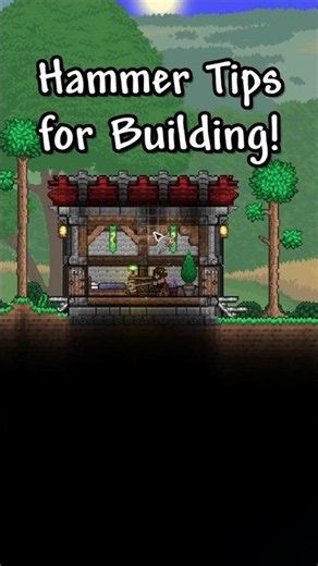 Hammer usage tips for YOUR Builds! #terraria #shorts
