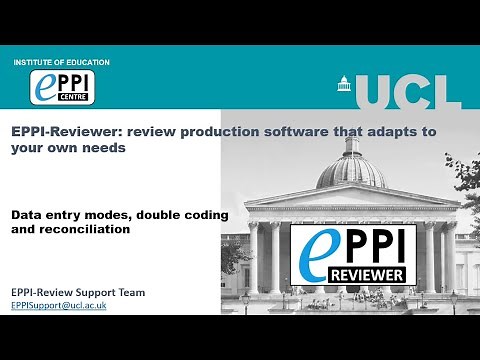 Understanding data entry modes, double coding and reconciliation in EPPI-Reviewer Web