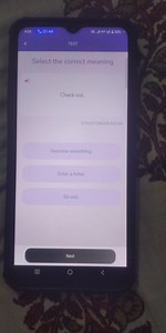 Select the correct meaning of the phrase "Check out."Examine ... | Filo