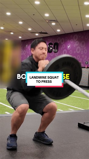 LANDMINE SQUAT TO PRESS TUTORIAL 🏋🏻‍♂️ // Work your full body using the landmine attachment and barbell! #fullbodyworkout #landmineworkout #squat