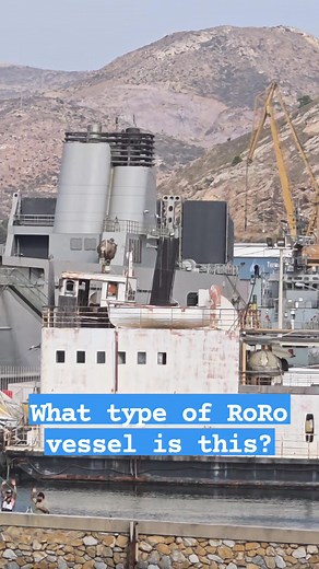 What type of RoRo vessel is this? A) Pure Car Carrier (PCC) - automobiles only B) Pure Car and Truck Carrier (PCTC) - vehicles heavy equipment C) ConRo - containers vehicles hybrid D) Train/Rail Ferry - railroad cars transport E) Military Sealift RoRo - tank/armor transport F) Livestock Carrier - animal transport #RoRoShip #RollOnRollOff #CargoShip #MaritimeTransport #ShippingIndustry #VesselSpotting #MerchantNavy #NavalArchitecture #MarineEngineering #ShipPhotography #CommercialShipping #Logist
