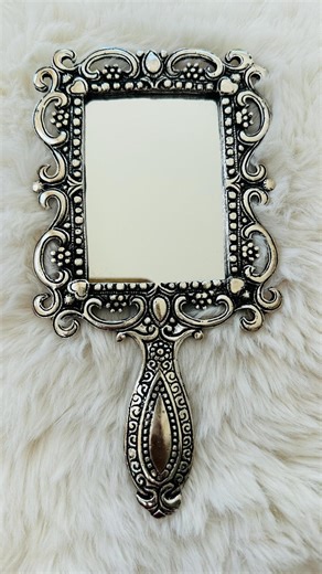 Carved Silver-plated Hand Mirror: Antique-style Vanity Mirror With Handle - Etsy