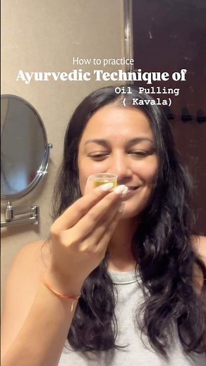 How to practice #oil pulling #Ayurvedic technique of Kavala. Spit the oil afterwards in the dustbin