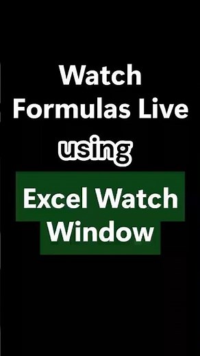 Using the Watch Window Feature in Excel #excelwithbrainbell