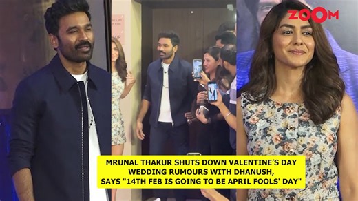 Mrunal Thakur has finally reacted to rumours linking her wedding to Dhanush. In a recent interview, the actress appeared amused by the speculation and firmly dismissed it, setting the record straight. On the work front, Mrunal will next be seen in Do Deewane Seher Mein. #MrunalThakur #Dhanush #WeddingRumours #ValentinesDay #BollywoodNews #CelebrityInterview #EntertainmentUpdates | Zoom TV