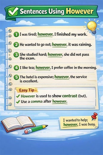Sentences Using However 😊 #englishlanguage #englishlearning