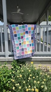 Our original design, Blooming Chenille Baby quilt looks fantastic in the Vibrance line by @blooming.boldly.designs . Patterns and kits available! | Prairie Point Junction home of Wool Felt Central