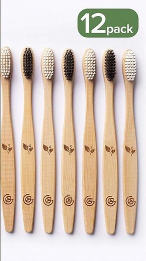 Greenzla Bamboo Toothbrushes 12 Pack 🪥 | Eco-Friendly Soft Bristles #shorts