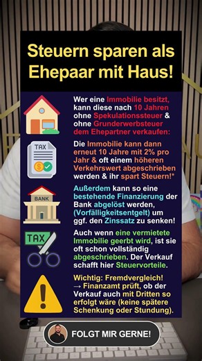 💡 Ein Steuer-Thema, mit dem manche Ehepaare bei vermieteten Immobilien viel Geld sparen können – un