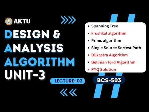 Lec-3.3 | Design & Analysis Algorithm | Unit-3 | BCS-503 | DAA Aktu 3rd Year | Aktu Exams | DAA