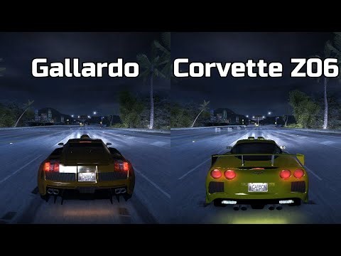 Lamborghini Gallardo vs Chevrolet Corvette Z06 - Need for Speed Carbon (Drag Race)
