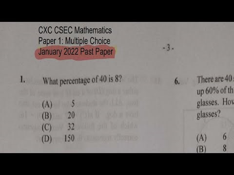 Question 1 of 60| January 2022 Multiple Choice| CSEC Mathematics