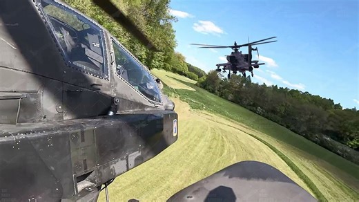 Extreme low pass maneuvers by the US AH-64 helicopters