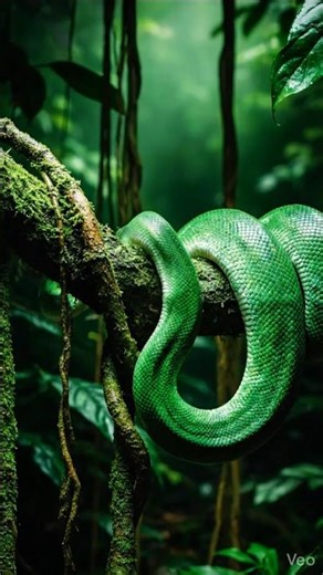 "Jungle ka hidden treasure! 🐍✨ Green Tree Python!" #nature #shorts ‪@FairyFun30‬