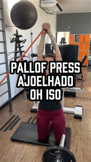 Pallof press ajoelhado Over Head ISO (acima da cabeça) #dryland #isometrics