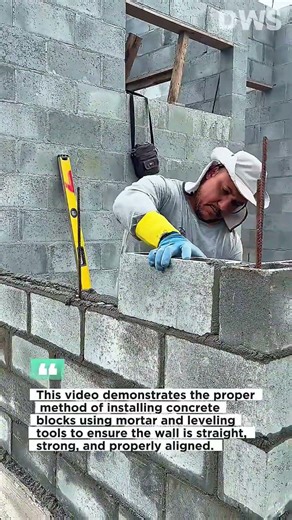 Fast Concrete Block Wall Installation Technique | Masonry Construction Tutorial