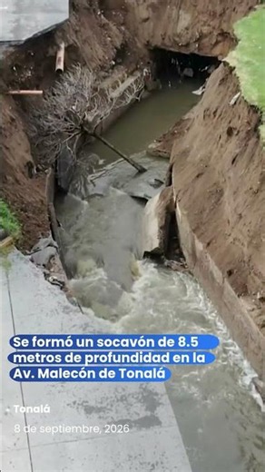 ¡Se abrió la tierra! Surge 'megasocavón' en Av. Malecón de Tonalá en medio de las lluvias