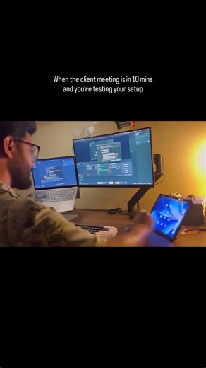 Testing setup befor client meeting #desksetup #macbook #softwaredeveloper #shorts #youtubeshorts