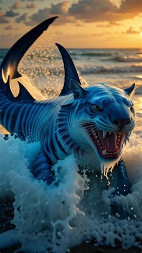 Tiger + Shark = Tigark | AI Art | Fantasy Creatures | Hybrid Evolution | Mythical Worlds