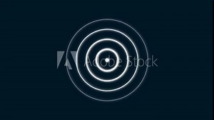 Radio waves signal and circle wave pulse animation background.