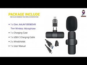 Onn. True Wireless Microphone User Manual - AALAV100080549