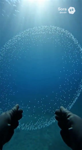 Perfect Circular Current Spins Silently Underwater – Diver POV