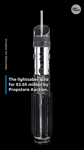 109K views · 557 reactions | Darth Vader’s lightsaber used in his iconic "Star Wars" duels sold for a record-breaking $3.65M in a Propstore auction. | USA TODAY | Facebook