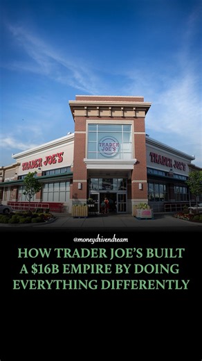 Money Driven Dream on Instagram: "Trader Joe's has established a $16 billion business by defying conventional grocery practices. The company avoids advertisements, delivery services, and loyalty programs, while offering about 4,000 unique products compared to the 30,000 to 50,000 found in typical supermarkets. Most items are private label, inventory changes frequently, and store sizes are kept small. By eliminating intermediaries, reducing product variety, and focusing on efficiency and profit m