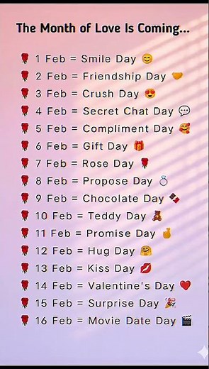 Valentine Week 2027 Full List 🌹 | February Special Days ❤️ | Love Week Countdown