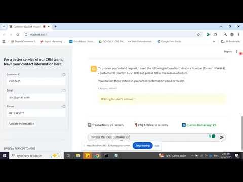 CRM chatbot multi agents demo