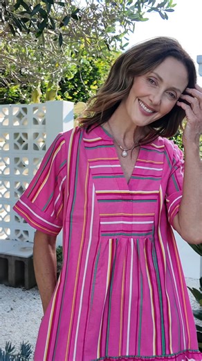 Meet Melonie — where every stripe is placed with purpose. The smart stripe direction elongates your shape, while the cotton-linen blend keeps you cool and chic all day long 🩷 | adrift