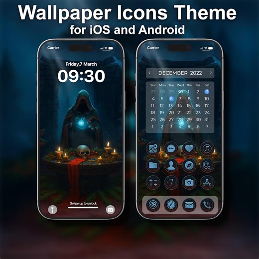 Holiday Reaper Phone Theme Package | MP4 JPG for Android| Icon Package | Instant Download - Etsy
