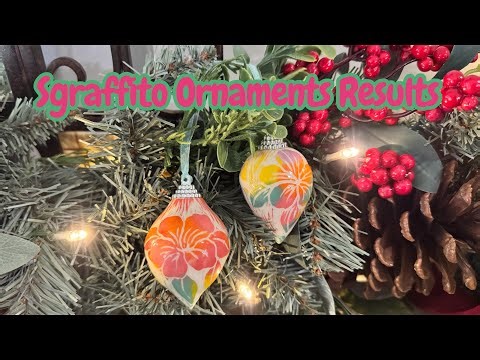 Sgraffito Ornaments Results using Kiwi Underglazes and how I finish them! #sgraffito