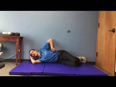 Hip strengthening 1 - Clamshell lift against wall