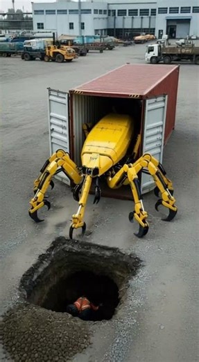SPIDER EXCAVATOR RESCUE! | Giant Walking Robot Saves Man from Collapse | Amazing Industrial Machine