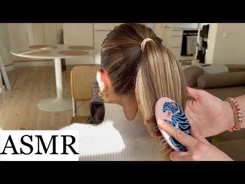 ASMR | Testing a New Hair Brush - Relaxing Brushing, Styling & Spraying Sounds (No Talking)